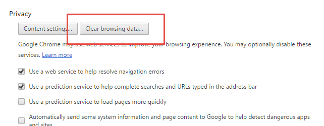 Clear browsing data... button