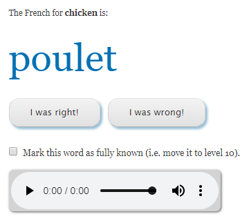 The French for chicken is "poulet"
