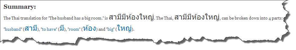 Summary for Thai phrase