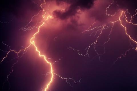 Thunderbolt; lightning. The Thai for "thunderbolt; lightning" is "ฟ้าผ่า".