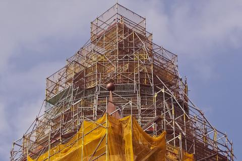 Scaffolding. The Dutch for "scaffolding" is "stelling". Scaffolding. The Dutch for "scaffolding" is "stelling".