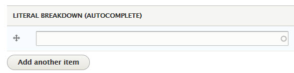 Literal breakdown field
