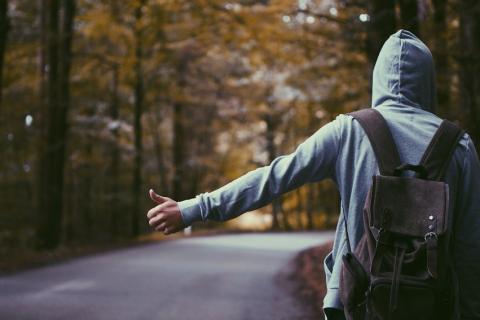 To hitchhike; to thumb a ride. The Thai for "to hitchhike; to thumb a ride" is "โบกรถ". To hitchhike; to thumb a ride. The Thai for "to hitchhike; to thumb a ride" is "โบกรถ".
