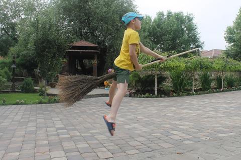 A boy and a broom. The Thai for "a boy and a broom" is "เด็กผู้ชายและไม้กวาด". A boy and a broom. The Thai for "a boy and a broom" is "เด็กผู้ชายและไม้กวาด".