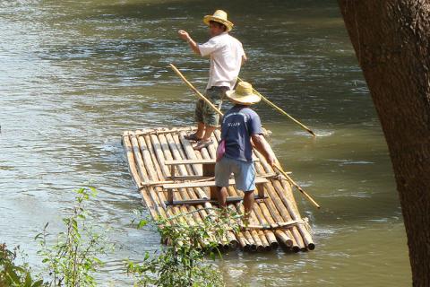 Two men on a raft. The Thai for "two men on a raft" is "ผู้ชายสองคนบนแพ". Two men on a raft. The Thai for "two men on a raft" is "ผู้ชายสองคนบนแพ".