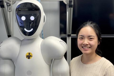 A woman with a robot. The Thai for "a woman with a robot" is "ผู้หญิงกับหุ่นยนต์". A woman with a robot. The Thai for "a woman with a robot" is "ผู้หญิงกับหุ่นยนต์".
