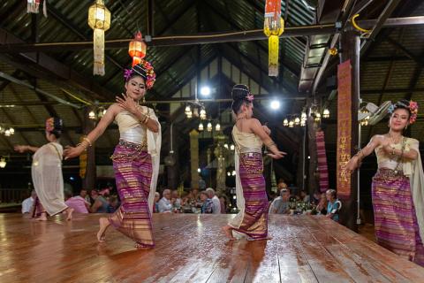 A Thai dance performance. The Thai for "a Thai dance performance" is "การแสดงรำไทย". A Thai dance performance. The Thai for "a Thai dance performance" is "การแสดงรำไทย".