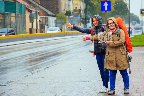 Two women hitchhiking. The Thai for "two women hitchhiking" is "ผู้หญิงสองคนโบกรถ". Two women hitchhiking. The Thai for "two women hitchhiking" is "ผู้หญิงสองคนโบกรถ".