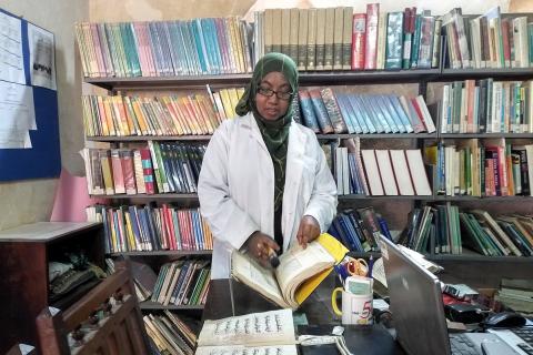 A librarian in the library. The Thai for "a librarian in the library" is "บรรณารักษ์ในห้องสมุด". A librarian in the library. The Thai for "a librarian in the library" is "บรรณารักษ์ในห้องสมุด".