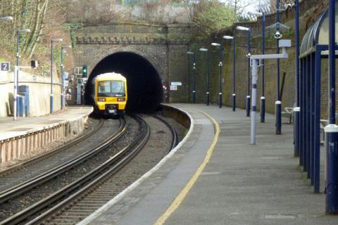 A train in a tunnel. The Thai for "a train in a tunnel" is "รถไฟในอุโมงค์". A train in a tunnel. The Thai for "a train in a tunnel" is "รถไฟในอุโมงค์".