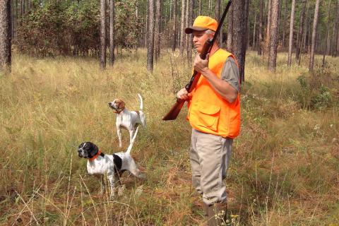 A hunter and two dogs. The Thai for "a hunter and two dogs" is "พรานและสุนัขสองตัว". A hunter and two dogs. The Thai for "a hunter and two dogs" is "พรานและสุนัขสองตัว".