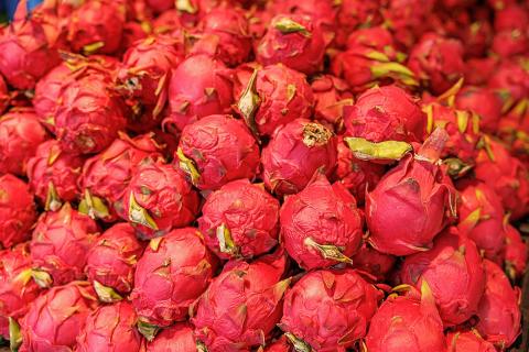 Dragon fruit. The Thai for "dragon fruit" is "แก้วมังกร". Dragon fruit. The Thai for "dragon fruit" is "แก้วมังกร".