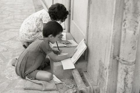 Two children doing homework. The Thai for "two children doing homework" is "เด็กสองคนทำการบ้าน". Two children doing homework. The Thai for "two children doing homework" is "เด็กสองคนทำการบ้าน".