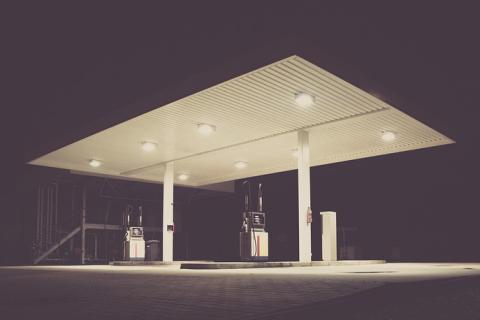 A gas station at night. The Thai for "a gas station at night" is "ปั๊มน้ำมันตอนกลางคืน". A gas station at night. The Thai for "a gas station at night" is "ปั๊มน้ำมันตอนกลางคืน".