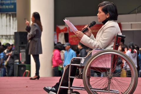 Disabled person; person with disability. The Thai for "disabled person; person with disability" is "คนพิการ". Disabled person; person with disability. The Thai for "disabled person; person with disability" is "คนพิการ".